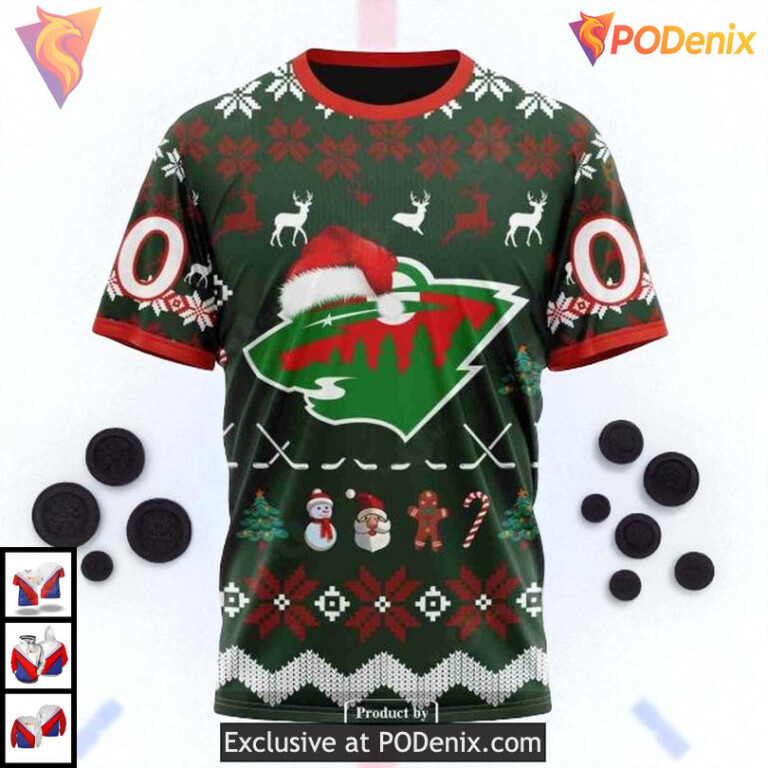 Christmas Apparel NHL Minnesota Wild Sweatshirt Hoodie Unisex 3D - 2