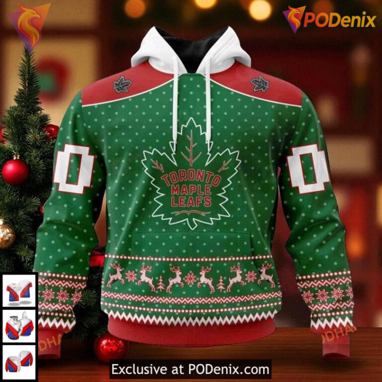 Christmas Apparel Vintage Toronto Maple Leafs Hoodie, Custom NHL 3D Shirt Style