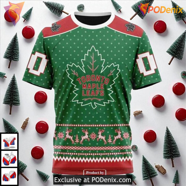 Christmas Apparel Vintage Toronto Maple Leafs Hoodie, Custom NHL 3D Shirt Style - 2