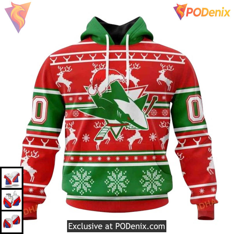 Christmas Celebration Shirt Custom Custom Number San Jose Sharks Hoodie 3D