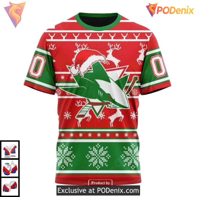Christmas Celebration Shirt Custom Custom Number San Jose Sharks Hoodie 3D - 2
