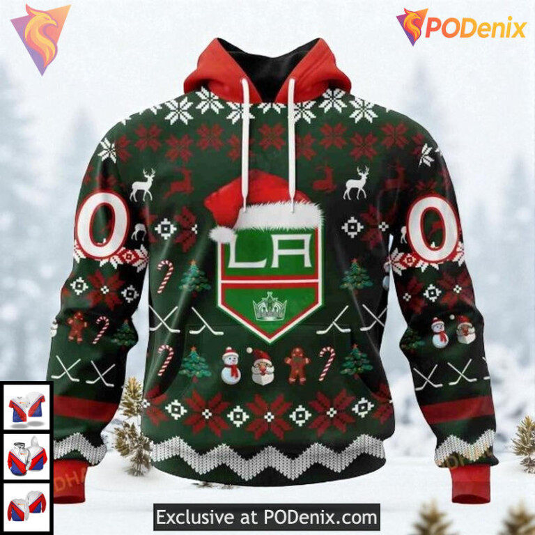 Christmas Edition Unisex Style Custom Los Angeles Kings Zip Up Hoodie NHL 3D