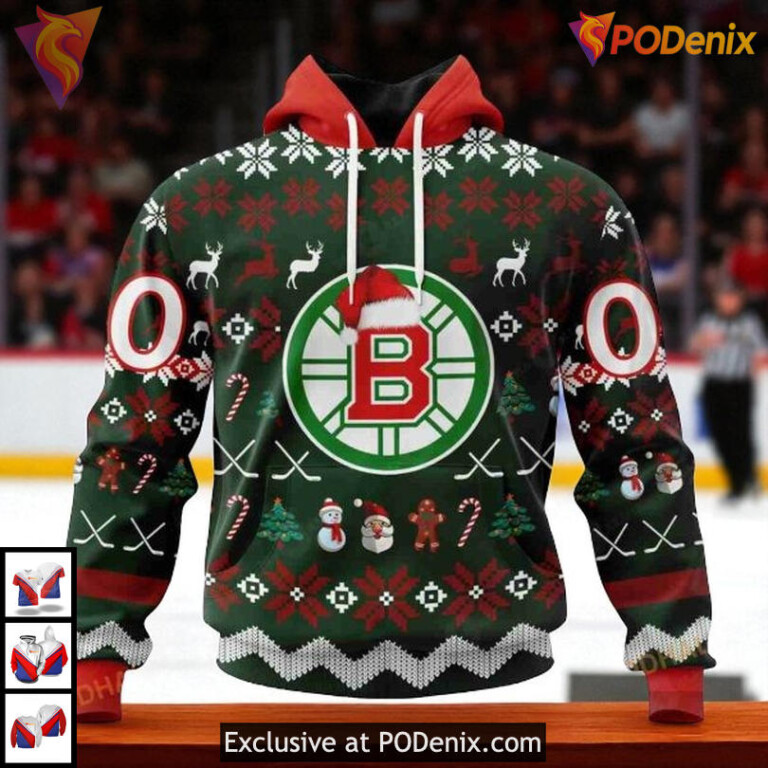 Christmas Is Coming Boston Bruins Unisex Hoodie 3D Custom NHL Sweatshirt Shirt
