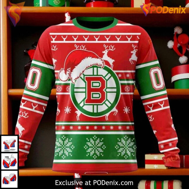 Christmas Is Coming Sweatshirt Custom NHL Boston Bruins Hoodie 3D - 3