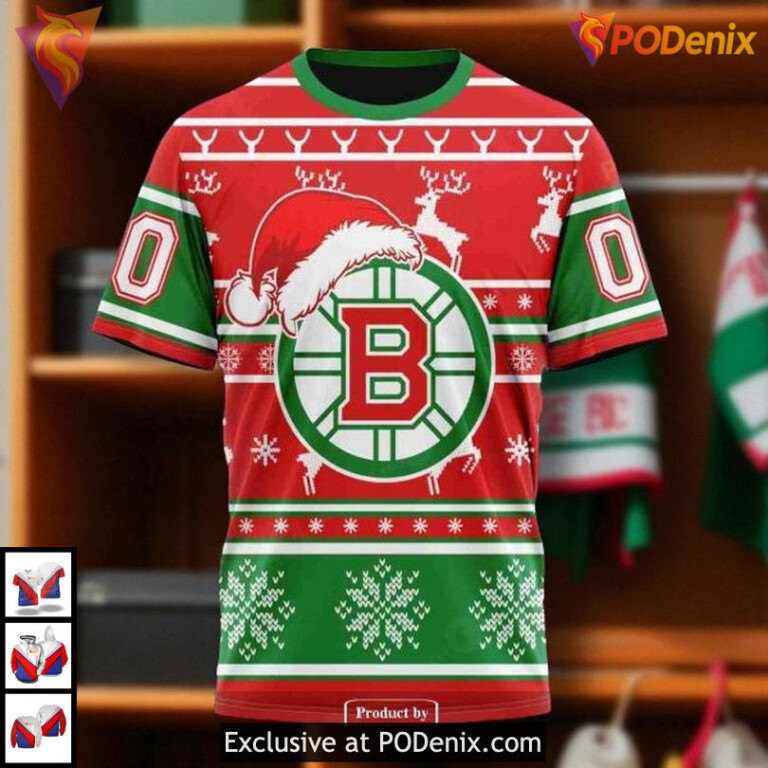 Christmas Is Coming Sweatshirt Custom NHL Boston Bruins Hoodie 3D - 5