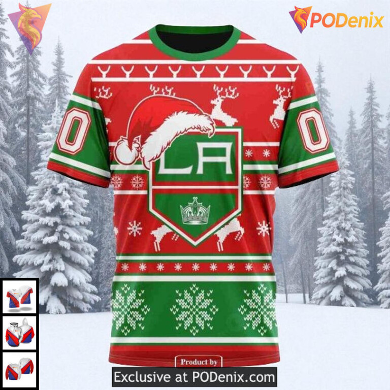 Christmas NHL Merch Sweatshirt Personalized Los Angeles Kings Hoodie 3D - 3