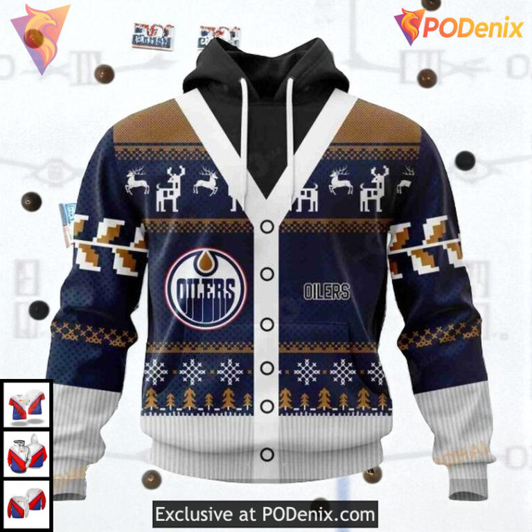Christmas Season Festive Edition NHL Edmonton Oilers Holiday Hoodie 3D