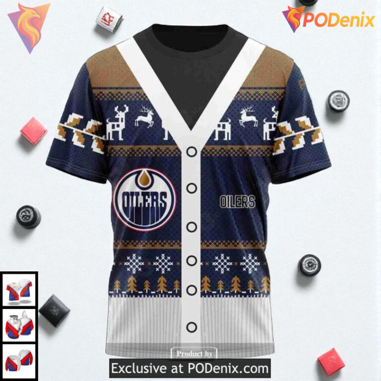 Christmas Season Festive Edition NHL Edmonton Oilers Holiday Hoodie 3D - 2