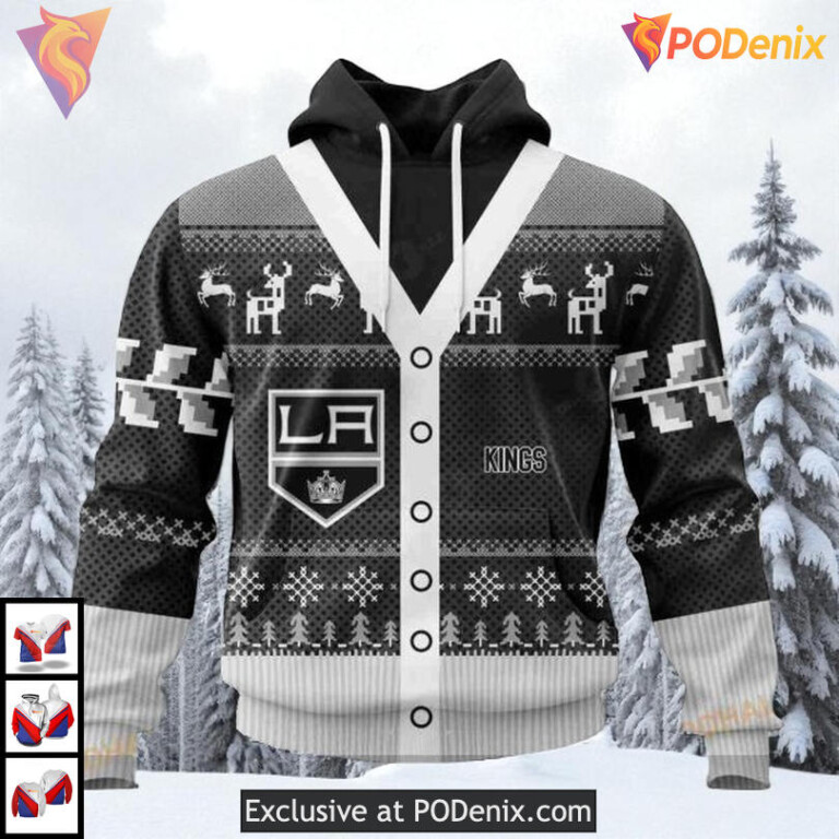 Christmas Season Festive Style Custom Los Angeles Kings Youth Hoodie NHL 3D