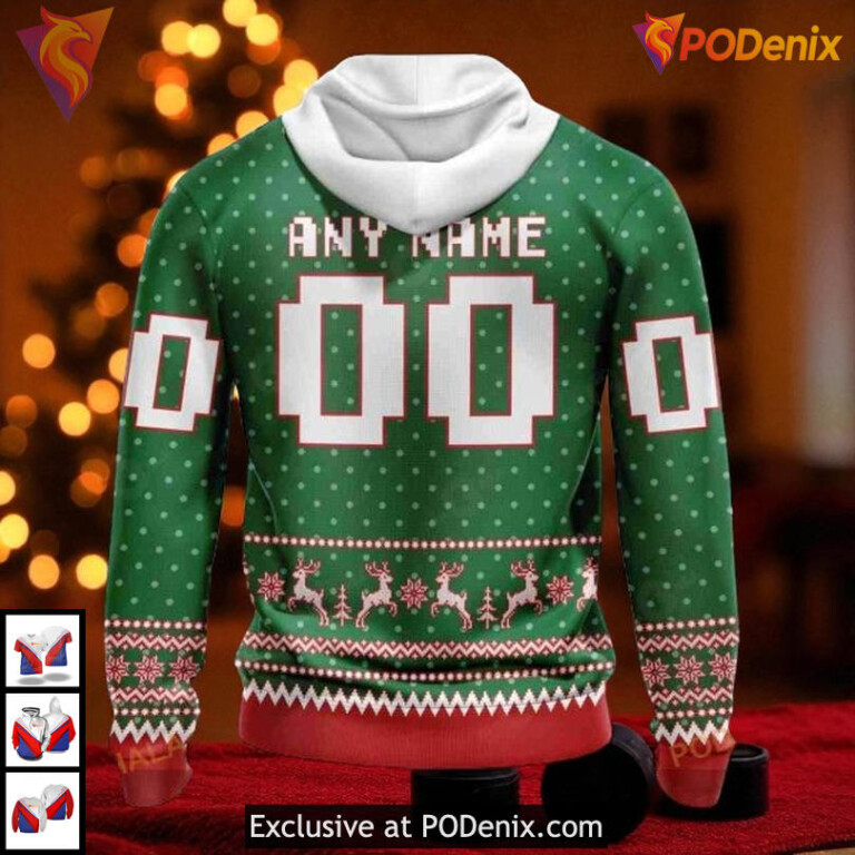 Christmas Themed Custom NHL Boston Bruins Mens Hoodie Festive Design - 2