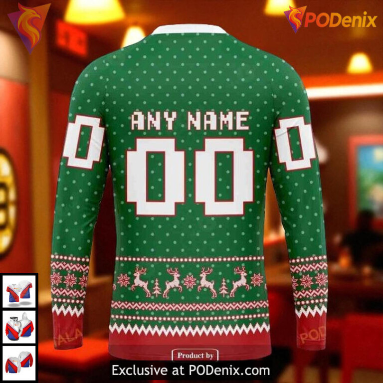 Christmas Themed Custom NHL Boston Bruins Mens Hoodie Festive Design - 4