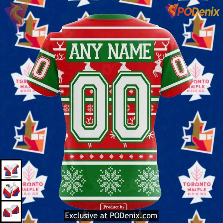 Christmas Unisex Retro Toronto Maple Leafs Hoodie, Custom NHL 3D Holiday Gear - 3