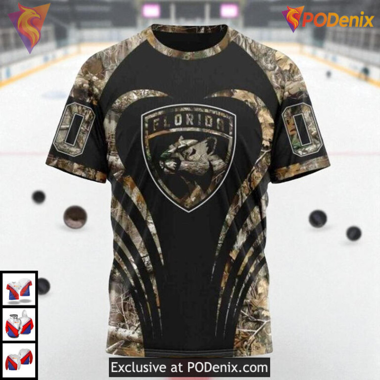 Classic Camo Hunting Edition Custom Personalized Florida Panthers Hoodie 3D - 2