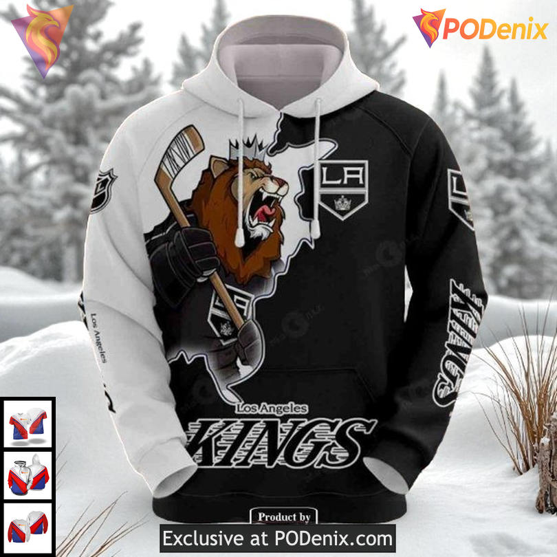 Classic NHL Team Gear Sweatshirt Los Angeles Kings 3D Hoodie NHL Apparel