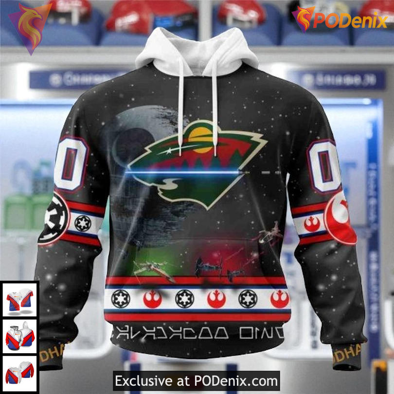 Classic Star Wars Graphic Concept NHL Minnesota Wild Personalized 3D Hoodie