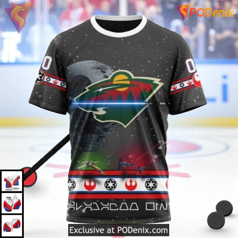Classic Star Wars Graphic Concept NHL Minnesota Wild Personalized 3D Hoodie - 2
