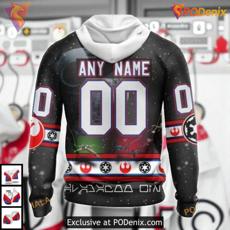 Classic Star Wars Graphic Design NHL Retro Edmonton Oilers Hoodie 3D - 1