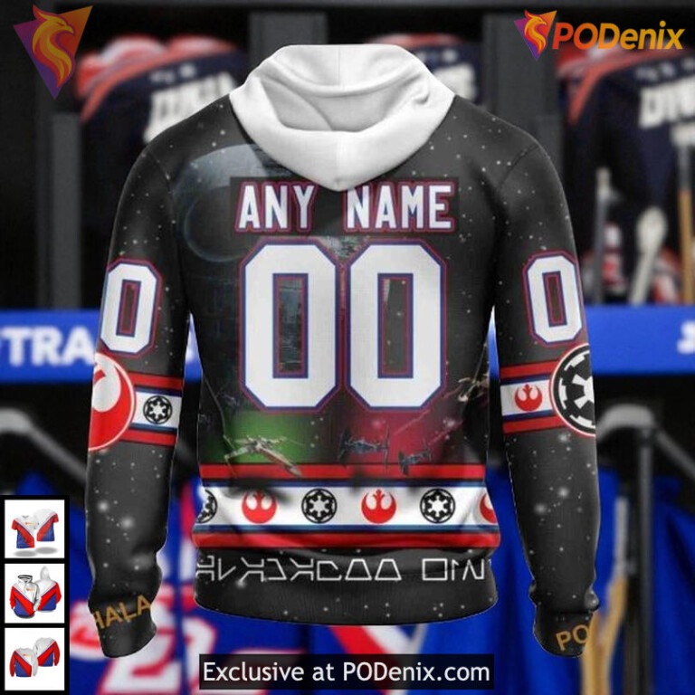 Classic Star Wars Inspired Graphic Custom New York Rangers Holiday Hoodie 3D - 1