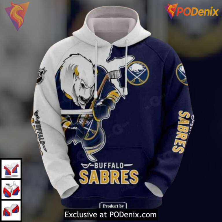Classic Team Gear Apparel NHL Buffalo Sabres Holiday Hoodie Sweatshirt 3D