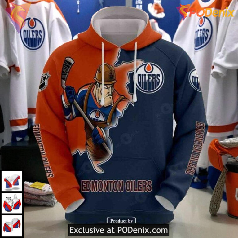 Classic Team Gear Sweatshirt NHL Edmonton Oilers Hoodie 3D Shirt