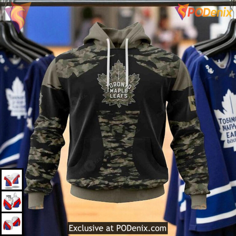 Color Military Members Kits Toronto Maple Leafs Personalized Hoodie, Custom 3D V5