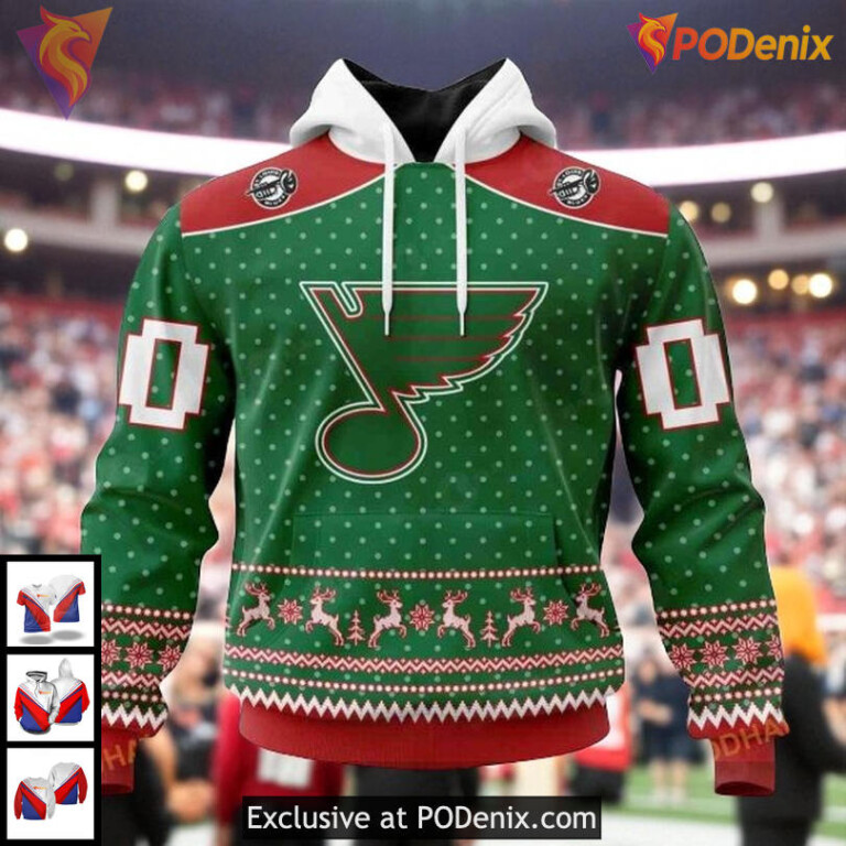 Cool Graphic St Louis Blues Hoodie, NHL Christmas 3D Custom Apparel