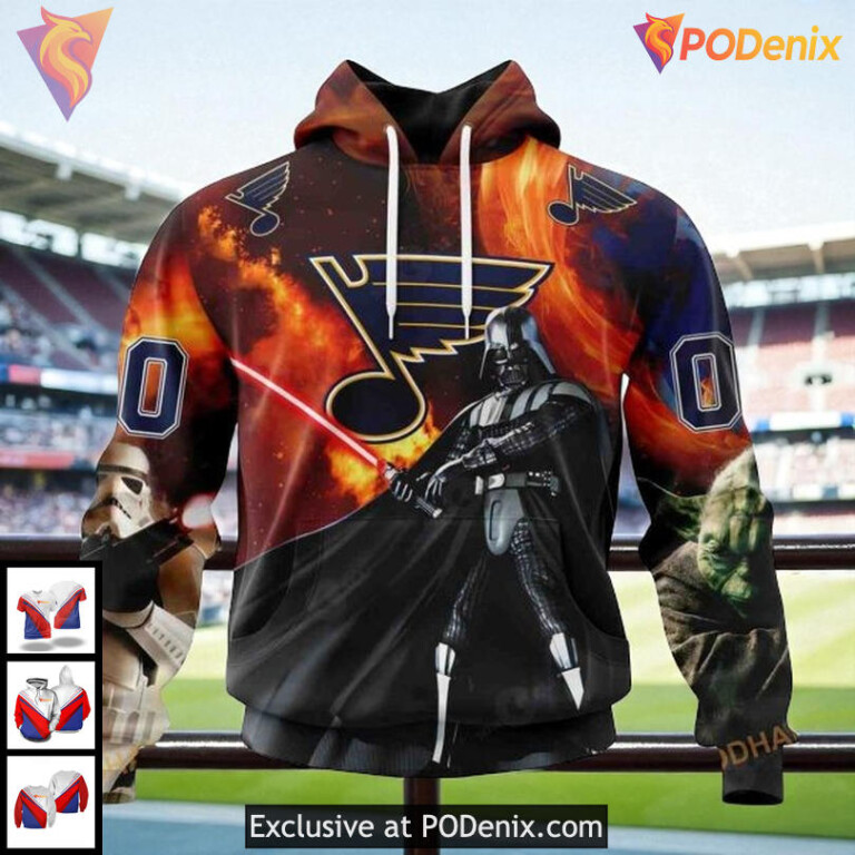 Cool Graphic St Louis Blues Hoodie NHL Design With Star Wars Inspired Style