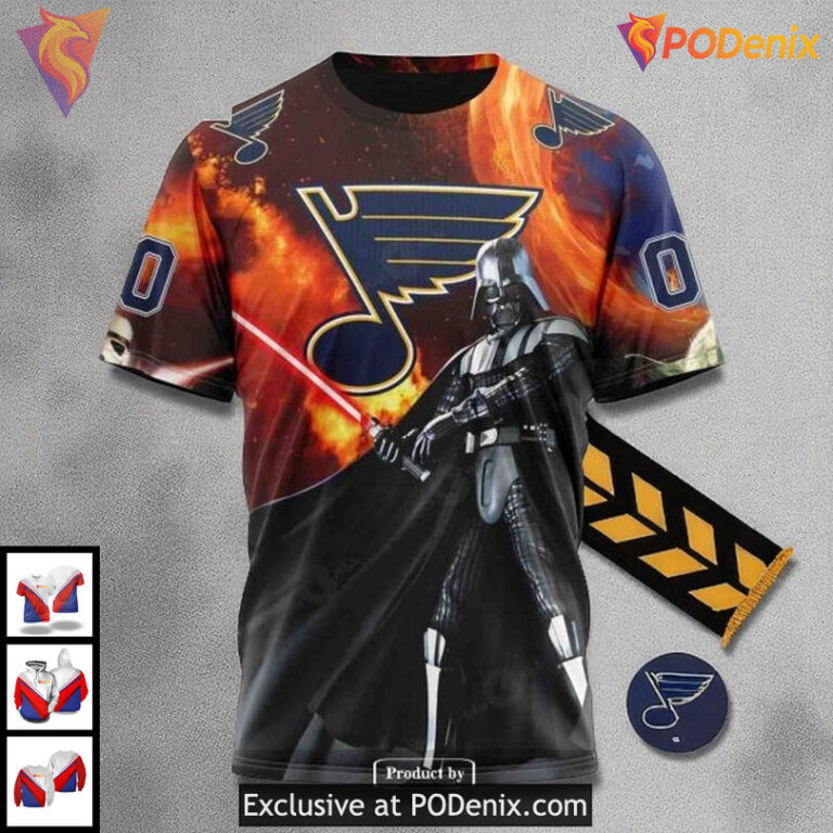 Cool Graphic St Louis Blues Hoodie NHL Design With Star Wars Inspired Style - 2