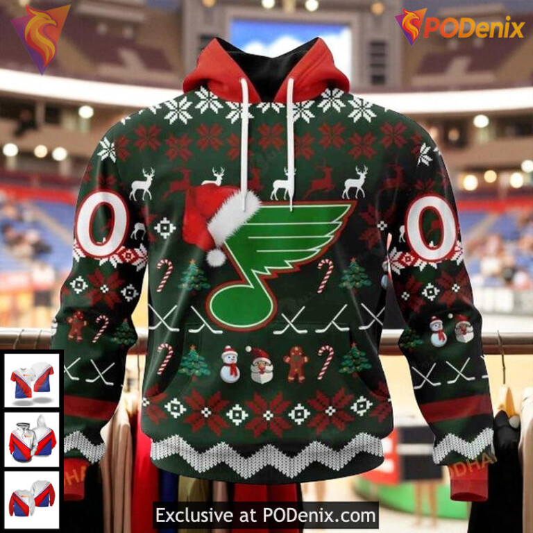 Cool Graphic St Louis Blues Hoodie NHL Holiday 3D Design For Christmas Fans