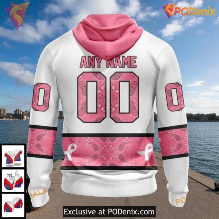 Cool Graphic Tampa Bay Lightning Hoodie Breast Cancer Awareness NHL 3D - 1