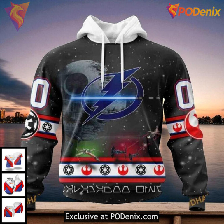 Cool Graphic Tampa Bay Lightning Hoodie, Custom NHL Star Wars 3D Design