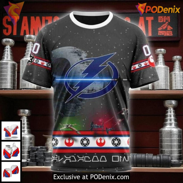 Cool Graphic Tampa Bay Lightning Hoodie, Custom NHL Star Wars 3D Design - 2