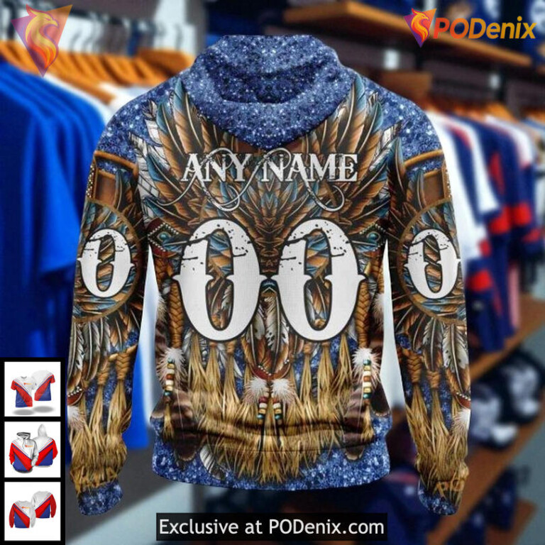 Cool Graphic Tampa Bay Lightning Hoodie, Native Tribal Feather NHL Hoodie 3D - 1