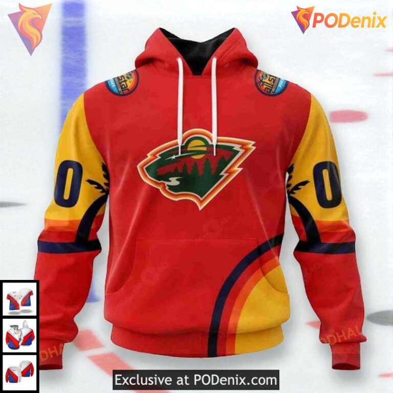 Custom All Star Sunset 2025 NHL Minnesota Wild Christmas Hoodie 3D