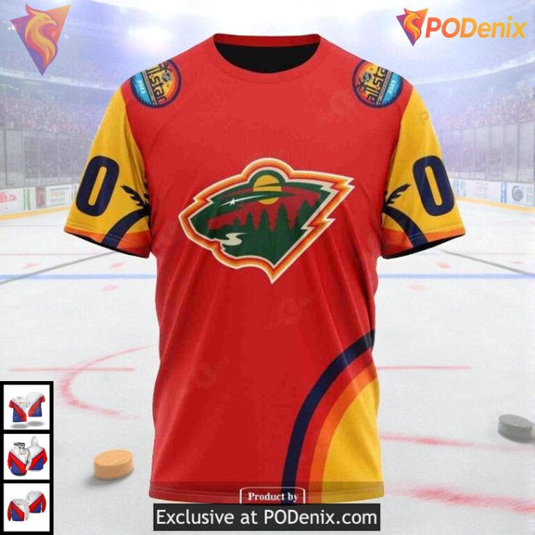 Custom All Star Sunset 2025 NHL Minnesota Wild Christmas Hoodie 3D - 3