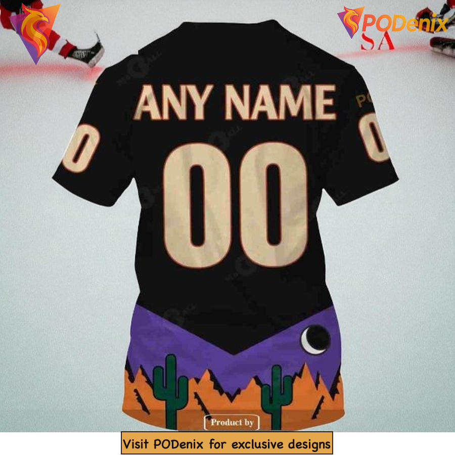 Custom Arizona Coyotes Hoodie 3D Retro Desert Design With Name And Number Custom Arizona Coyotes Hoodie 3D Retro Desert Design With Name And Number