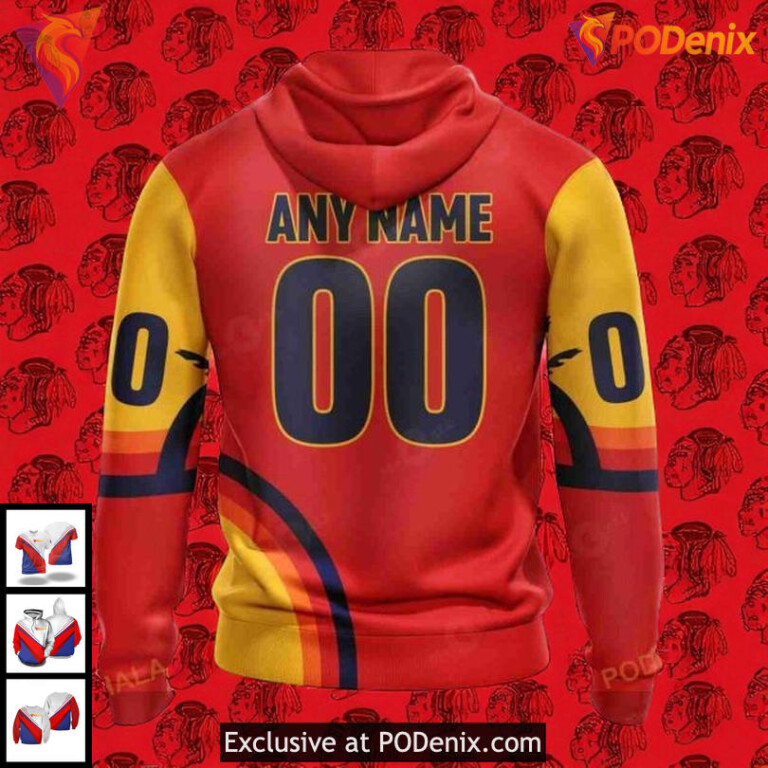 Custom Blackhawks Hoodie Limited Edition NHL Chicago Blackhawks 3D Sunset Style - 2