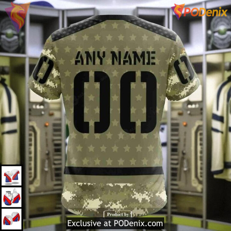 Custom Camo Military Appreciation NHL Minnesota Wild Winter Hoodie 3D - 4