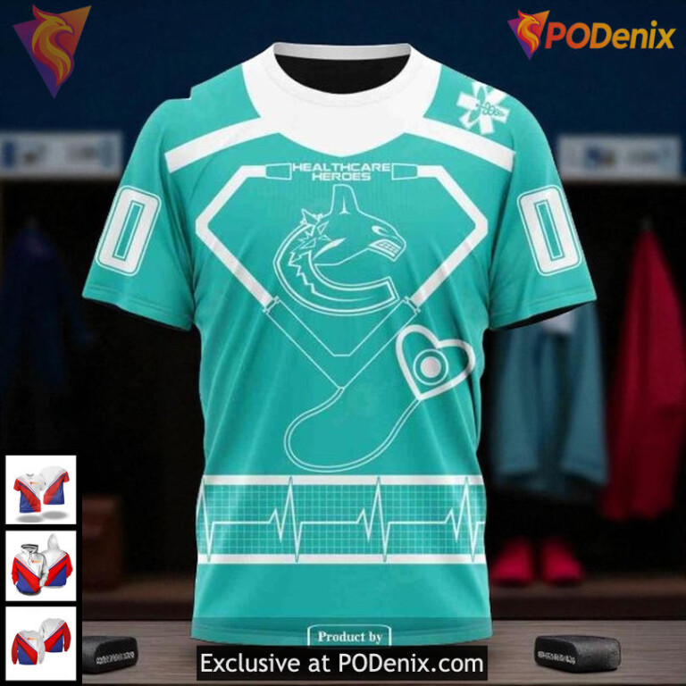 Custom Canucks Hoodie Limited Edition, Vancouver Canucks 3D Healthcare Heroes - 2