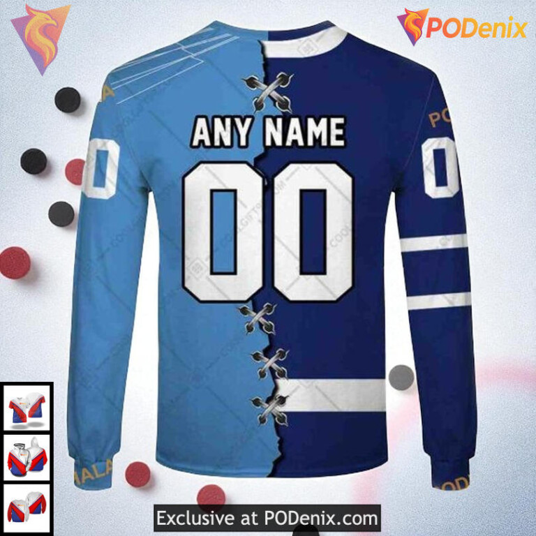 Custom CFL Argonauts Style Toronto Maple Leafs Sweatshirt Hoodie, 3D Hockey Mix - 3