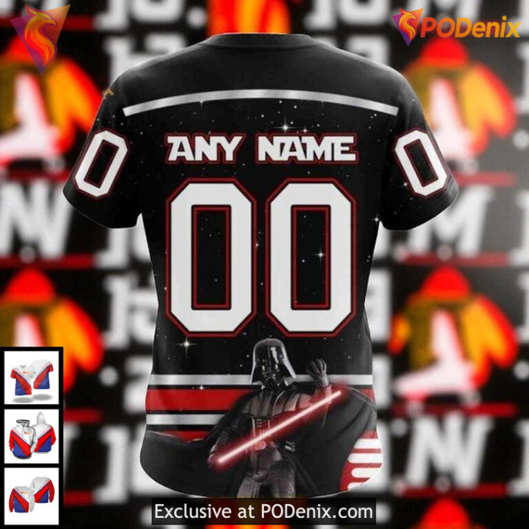 Custom Chicago Blackhawks Hoodie Star Wars May The 4th All Over Print 3D - 3