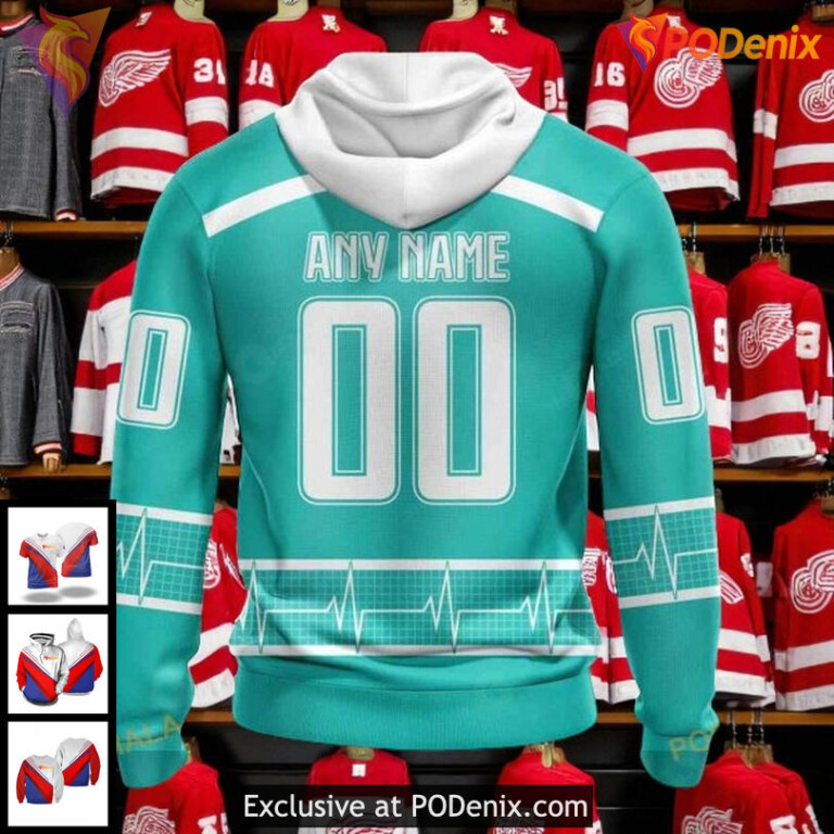 Custom Detroit Red Wings 3D Hoodie Honoring Healthcare Heroes NHL Style - 1