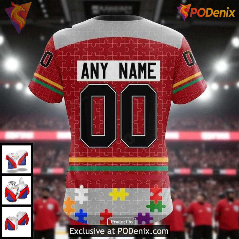 Custom Detroit Red Wings Hoodie 3D, Fearless Against Autism Graphic Style Custom Detroit Red Wings Hoodie 3D, Fearless Against Autism Graphic Style