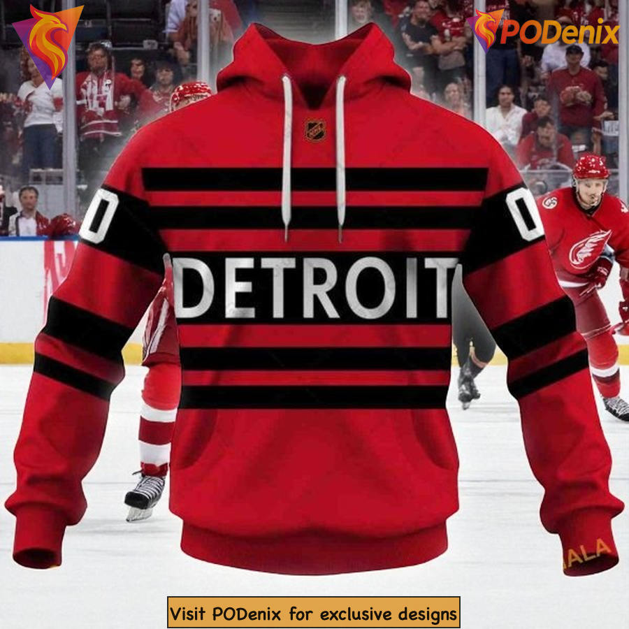 Custom Detroit Red Wings Hoodie 3D, Reverse Retro 2025 Fan Style