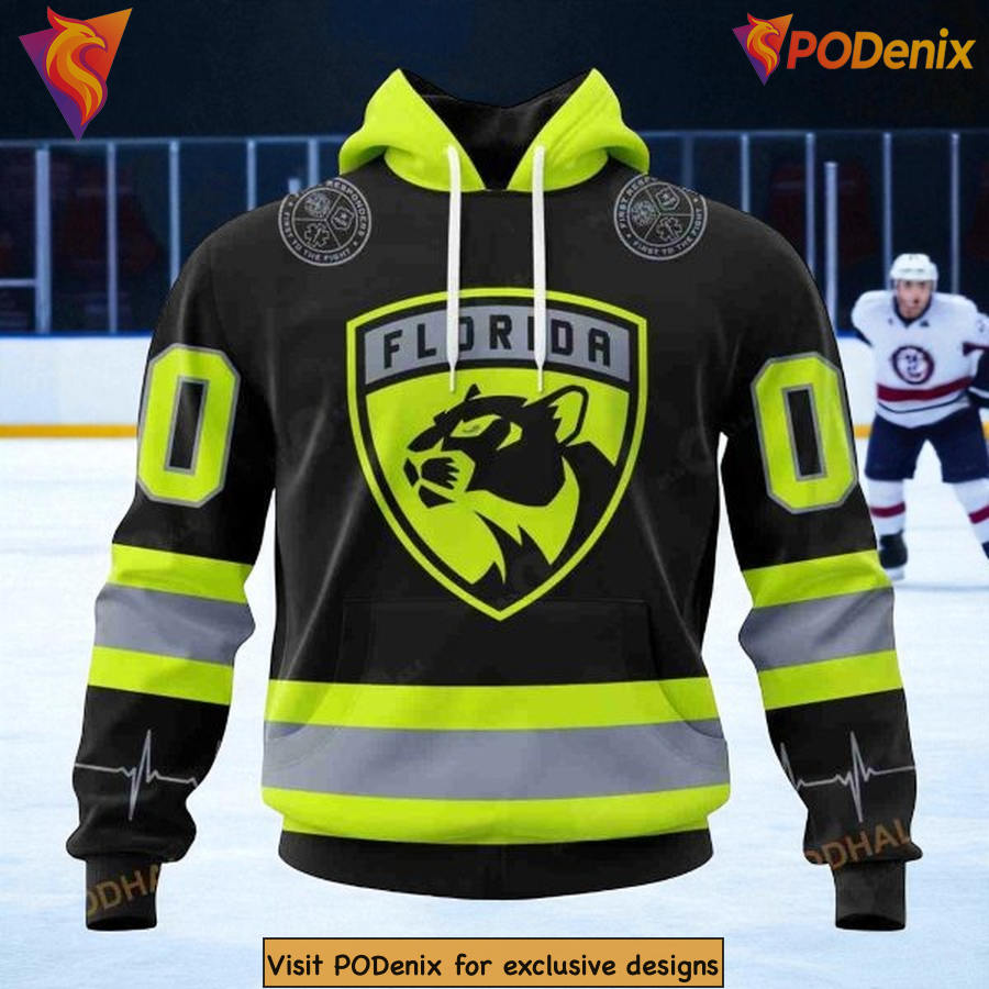 Custom Florida Panthers Hoodie 3D, Firefighter Inspired NHL Reflective Style Custom Florida Panthers Hoodie 3D, Firefighter Inspired NHL Reflective Style