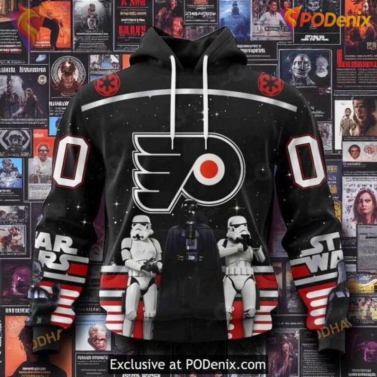 Custom Flyers Hoodie Limited Edition, Star Wars Black NHL Graphic Pullover