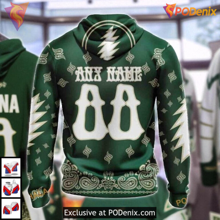 Custom Grateful Dead Band Inspired NHL Minnesota Wild Hoodie 3D - 1