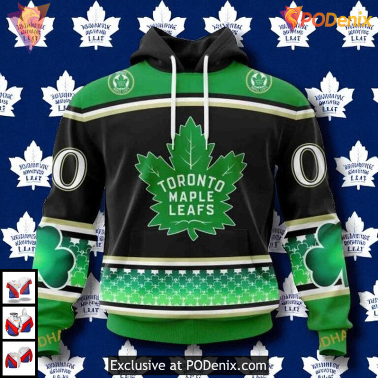 Custom Hockey Celebrate St Patricks Day Toronto Maple Leafs Hoodie, 3D Fan Gear