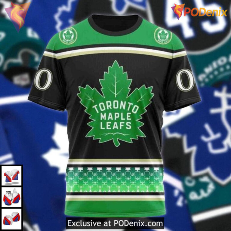 Custom Hockey Celebrate St Patricks Day Toronto Maple Leafs Hoodie, 3D Fan Gear - 2