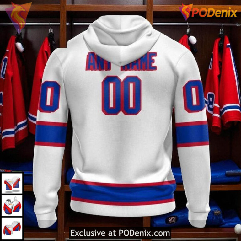 Custom Hockey Fan Gear New York Rangers Hoodie With Name Number 3D - 1